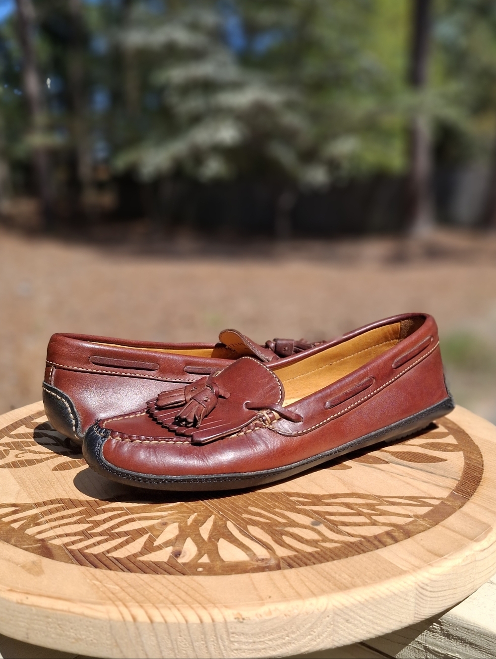 Vintage Men's Cole Haan Country Tassel Kiltie Brown Leather Loafers Size 6.5